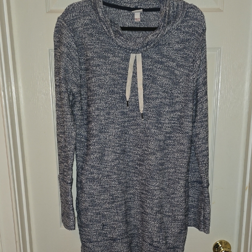Merona Blue and White‎ Cowl Neck Sweater